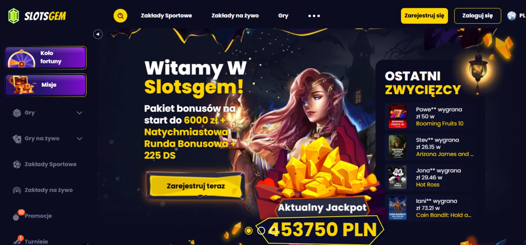 SlotsGem Casino – ekran kasyna